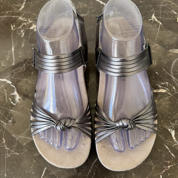 Vionic Talulah Pewter Metallic Sandals Size 8 Adjustable Arch Support Gray - Picture 3 of 7